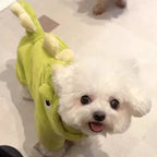Dinosaur Pet Jumpsuit 4-Leg Winter Clothes Plush Lining Puppy Kitten Outfit