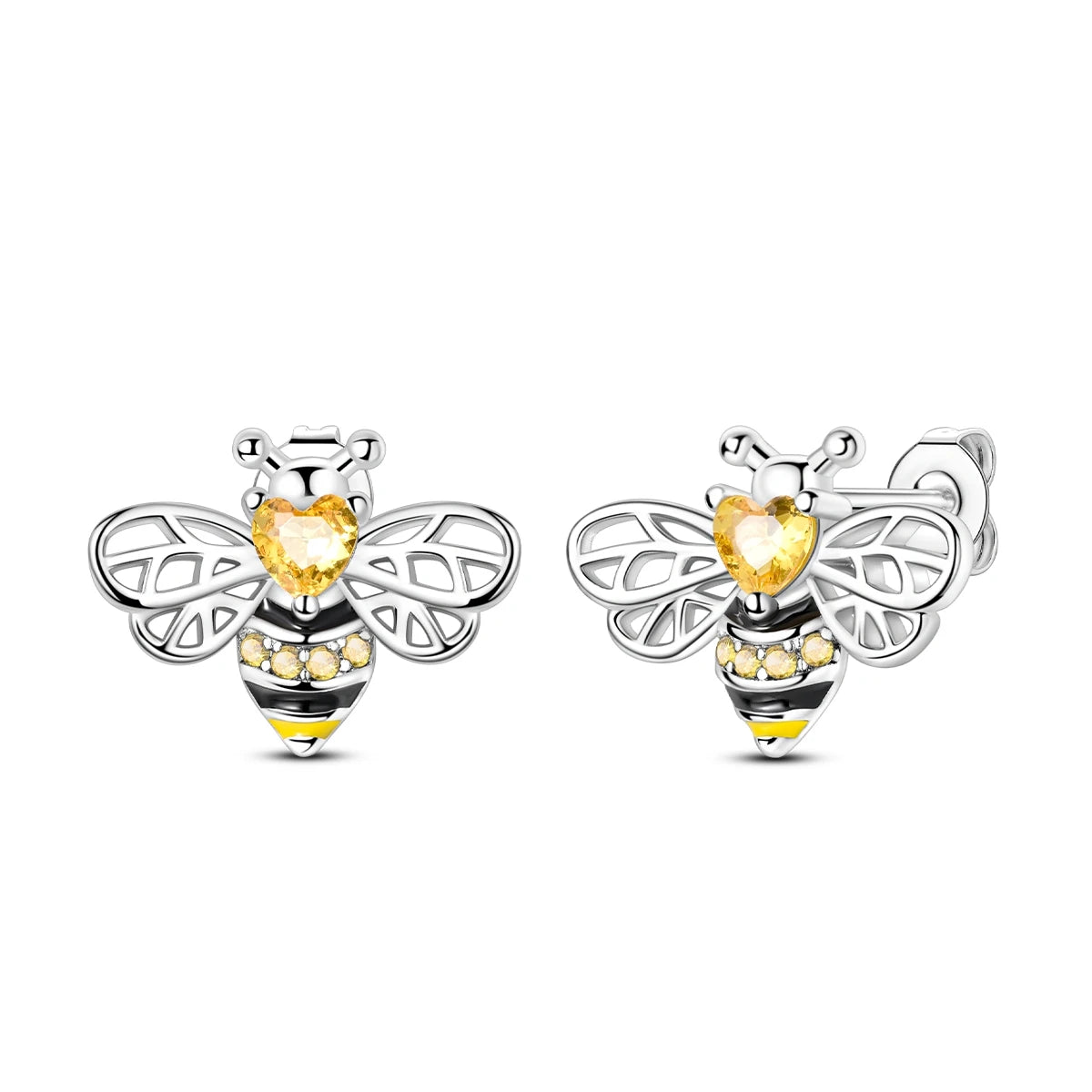 925 Sterling Silver Cute Bees Insects Stud Earrings Exquisite Birthday Gift