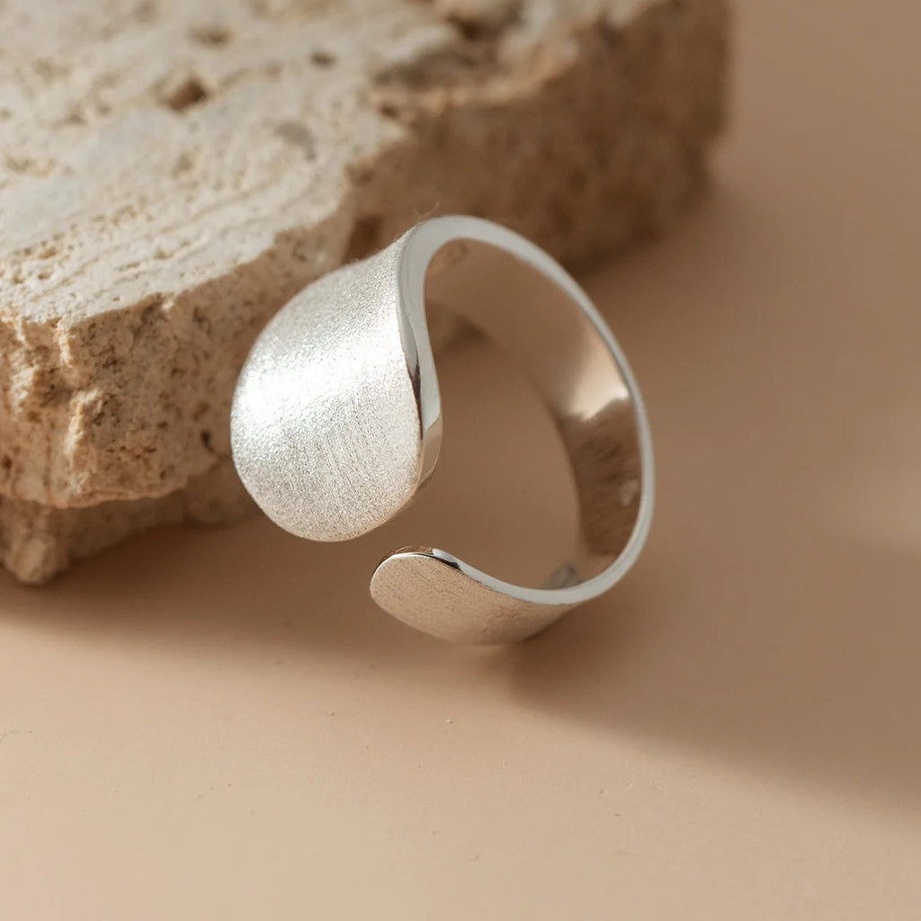 Matte Finish Adjustable Ring 925 Sterling Silver Wedding Engagement Luxury Quality