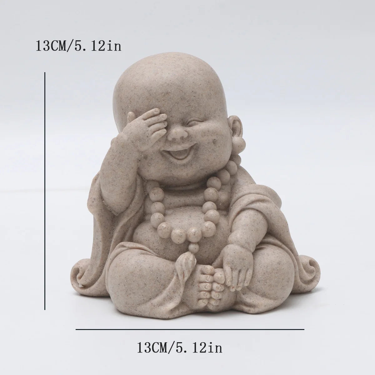 Three Wise Monks Figurines Buddhist Statue Buda Sculpture Laughing Buddha Zen Ornament