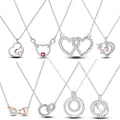 925 Sterling Silver Star Moon Pearl Double Buckle Necklace for Women