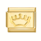 1pc Golden Jewelry Charm - Elegant Heart, Crown, Floral, Cat Paw, Italian Charm Bracelet/ Anklet/Keychain Module - for DIY Jewelry Making, Birthday/Anniversary Gifts - Compatible with Necklace, Bracelet, Anklet, Keychain - No